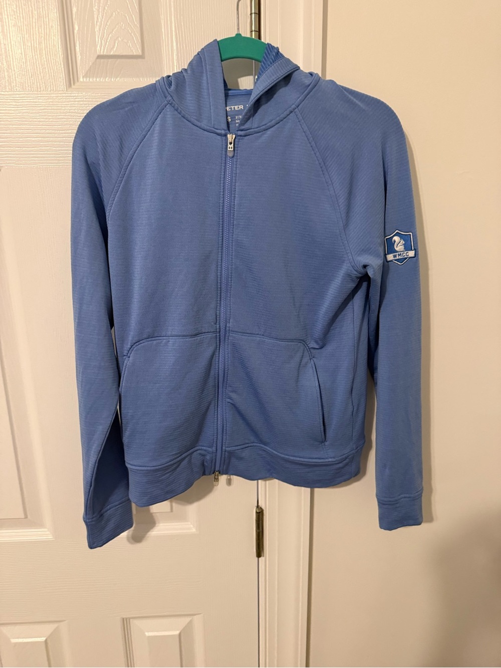 Peter Millar Light Blue Hooded Zip Jacket